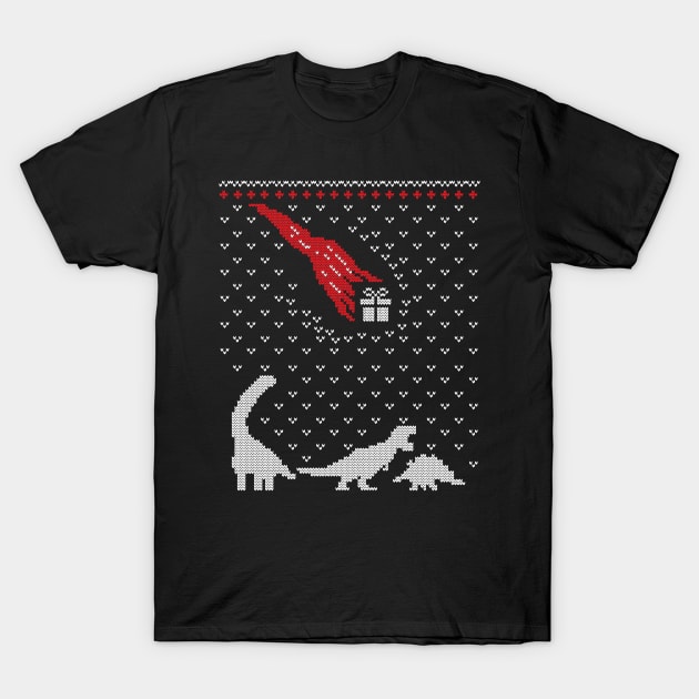 The Last Christmas Gift - Ugly Christmas Sweater Dinosaur Lover Gift T-Shirt by BadDesignCo